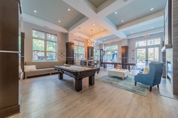 Billiards table in clubhouse